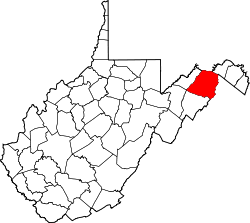 Karte von Hampshire County innerhalb von West Virginia