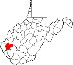 Karte von Lincoln County innerhalb von West Virginia