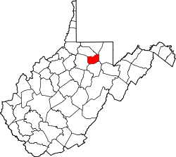 Karte von Taylor County innerhalb von West Virginia