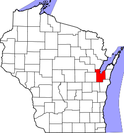 Karte von Brown County innerhalb von Wisconsin