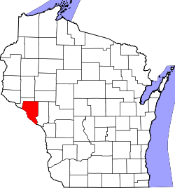 Karte von Buffalo County innerhalb von Wisconsin