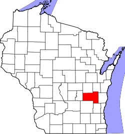 Karte von Fond du Lac County innerhalb von Wisconsin