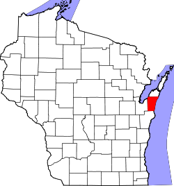 Karte von Kewaunee County innerhalb von Wisconsin