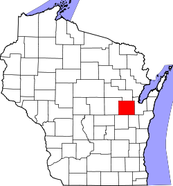 Karte von Outagamie County innerhalb von Wisconsin