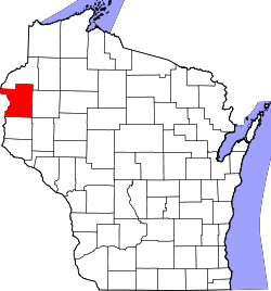 Karte von Polk County innerhalb von Wisconsin