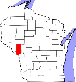 Karte von Trempealeau County innerhalb von Wisconsin
