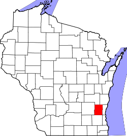 Karte von Washington County innerhalb von Wisconsin