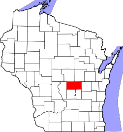 Karte von Waushara County innerhalb von Wisconsin