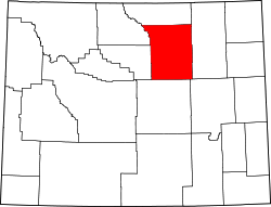 Karte von Johnson County innerhalb von Wyoming