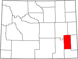 Karte von Platte County innerhalb von Wyoming