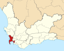 Map of the Western Cape with Cape Town highlighted (2011).svg