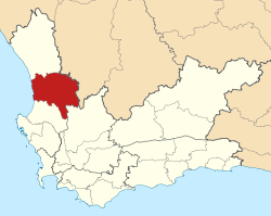 Map of the Western Cape with Cederberg highlighted (2011).svg