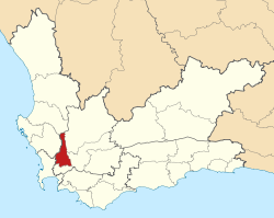 Map of the Western Cape with Drakenstein highlighted (2011).svg
