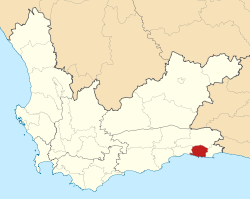 Map of the Western Cape with Knysna highlighted (2006).svg