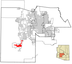 Maricopa County Incorporated and Planning areas Gila Bend highlighted.svg