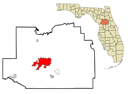 Marion County Florida Incorporated and Unincorporated areas Ocala Highlighted.svg