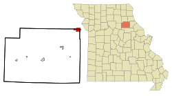Monroe County Missouri Incorporated and Unincorporated areas Monroe City Highlighted.svg