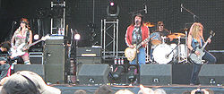 Nashville Pussy live beim Hellfest 2009: Karen Cuda, Blaine Cartwright, Jeremy Thompson, Ruyter Suys