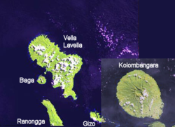 New Georgia Inseln (Gizo unten Mitte)