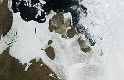 Satellitenbild der Neusibirischen Inseln