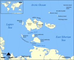 Ljachow-Inseln im Süden der Neusibirischen Inseln