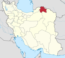 Lage der Provinz Nord-Chorasan im Iran