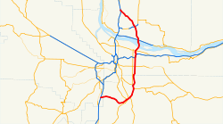 Streckenverlauf der Interstate 205