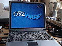Bootscreen OS/2 Warp 4 auf einem Notebook