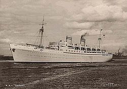 Das Passagierschiff Oslofjord (Postkarte von 1938)