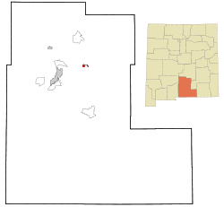 Otero County New Mexico Incorporated and Unincorporated areas Cloudcroft Highlighted.svg
