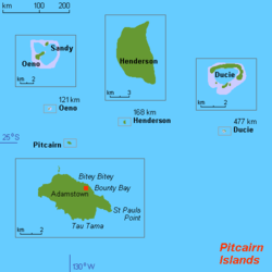 Lage von Henderson innerhalb der Pitcairninseln