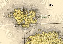 Historische Karte von Papa Stour
