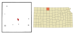 Phillips County Kansas Incorporated and Unincorporated areas Phillipsburg Highlighted.svg