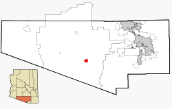 Pima County Incorporated and Unincorporated areas Sells highlighted.svg