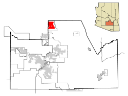 Pinal County Arizona Incorporated and Unincorporated areas Apache Junction highlighted.svg