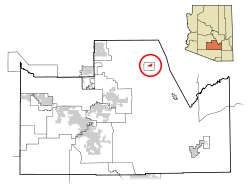 Pinal County Arizona Incorporated and Unincorporated areas Superior highlighted.svg