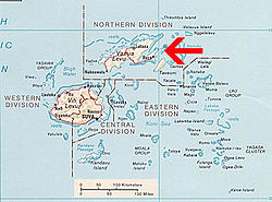 Lage der Insel mit Verwaltungsgliederung Fidschis