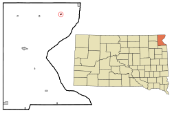 Roberts County South Dakota Incorporated and Unincorporated areas Rosholt Highlighted.svg