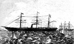Das Dampfschiff Austria (um 1857)