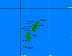 Lage von Aguijan (Aguiguan) im südlichen Bereich der Nördlichen Marianen