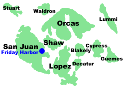 San Juan Island und die Inselgruppe gleichen Namens