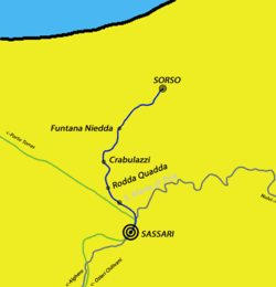 Strecke der Bahnstrecke Sassari–Sorso