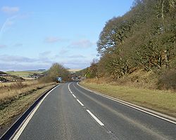 Ein zweispuriger Abschnitt der A1 in Schottland zwischen Berwick und Dunbar