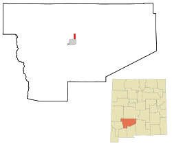 Sierra County New Mexico Incorporated and Unincorporated areas Elephant Butte Highlighted.svg