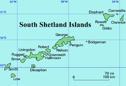 Karte der Südlichen Shetlandinseln