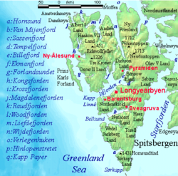 Karte der Insel Spitzbergen