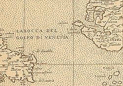 Die Straße von Otranto auf einer Karte vom Beginn des 17. Jahrhunderts