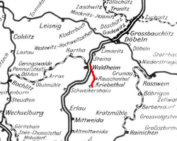 Strecke der Bahnstrecke Waldheim–Kriebethal