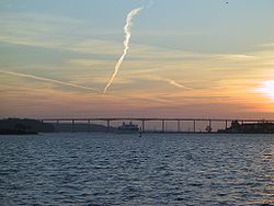 Svendborgsund mit Brücke von Christiansminde aus gesehen