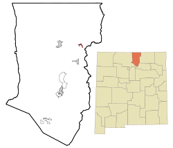 Taos County New Mexico Incorporated and Unincorporated areas Red River Highlighted.svg